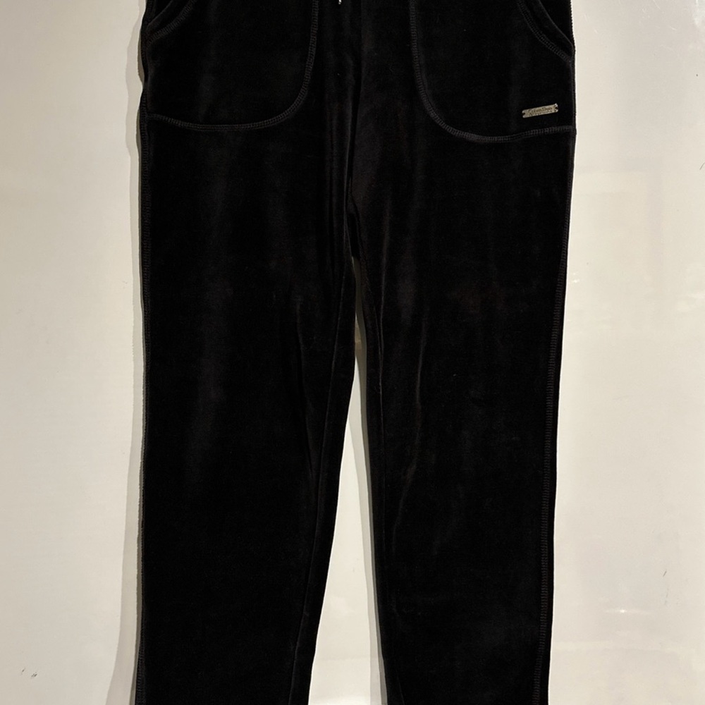 Calvin Klein Womens Velour Casual Jogger Pants Size Small Black Cosual Preppy